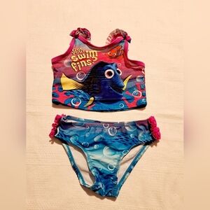Finding Nemo & Dory girls size 2T bikini bathing suit, EUC